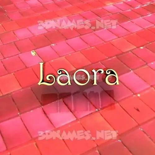 laora in Red Tiles style - 3D name wallpaper