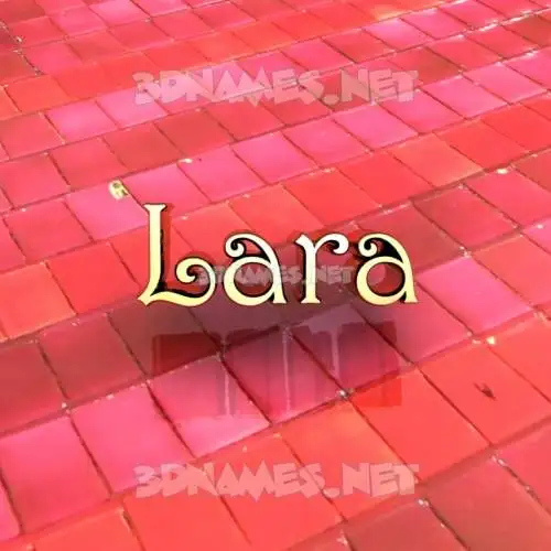lara in Red Tiles style - 3D name wallpaper