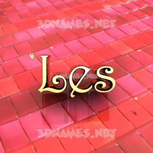 les in Red Tiles style - 3D name wallpaper les in Red Tiles style - 3D name wallpaper