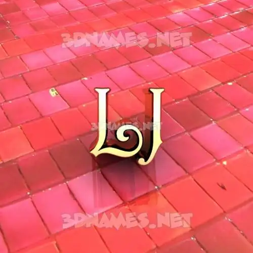 lj in Red Tiles style - 3D name wallpaper lj in Red Tiles style - 3D name wallpaper
