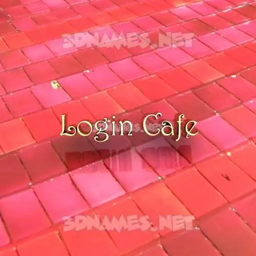 login cafe in Red Tiles style - 3D name wallpaper