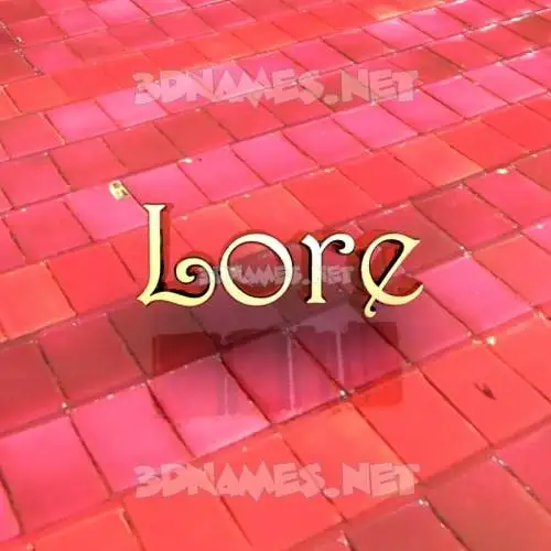 lore in Red Tiles style - 3D name wallpaper