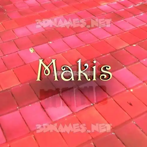 makis in Red Tiles style - 3D name wallpaper