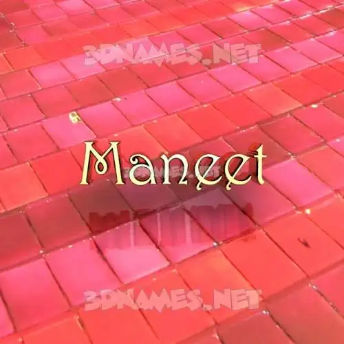 maneet in Red Tiles style - 3D name wallpaper