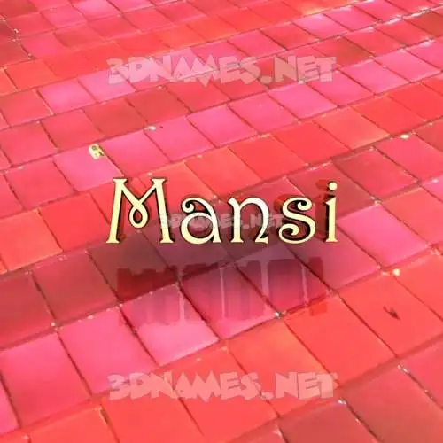 mansi in Red Tiles style - 3D name wallpaper