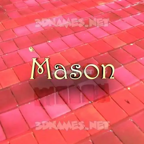 mason in Red Tiles style - 3D name wallpaper mason in Red Tiles style - 3D name wallpaper