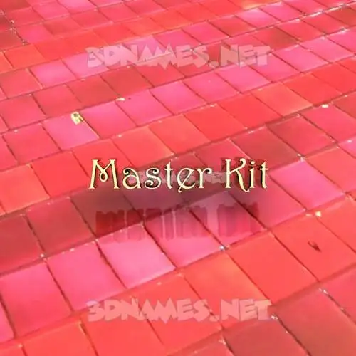 master kit in Red Tiles style - 3D name wallpaper