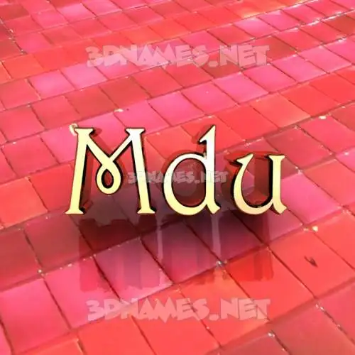 mdu in Red Tiles style - 3D name wallpaper mdu in Red Tiles style - 3D name wallpaper