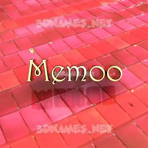 memoo in Red Tiles style - 3D name wallpaper
