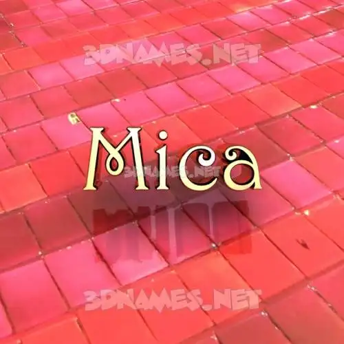 mica in Red Tiles style - 3D name wallpaper mica in Red Tiles style - 3D name wallpaper