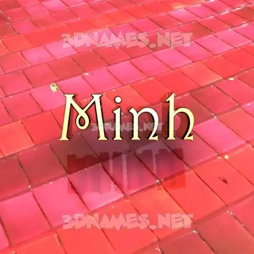 minh in Red Tiles style - 3D name wallpaper