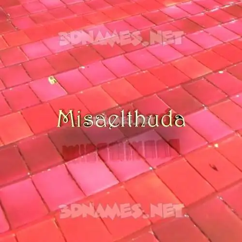 misaelthuda in Red Tiles style - 3D name wallpaper