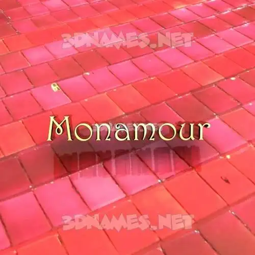 monamour in Red Tiles style - 3D name wallpaper monamour in Red Tiles style - 3D name wallpaper