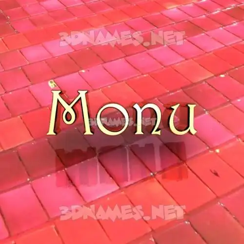 monu in Red Tiles style - 3D name wallpaper monu in Red Tiles style - 3D name wallpaper