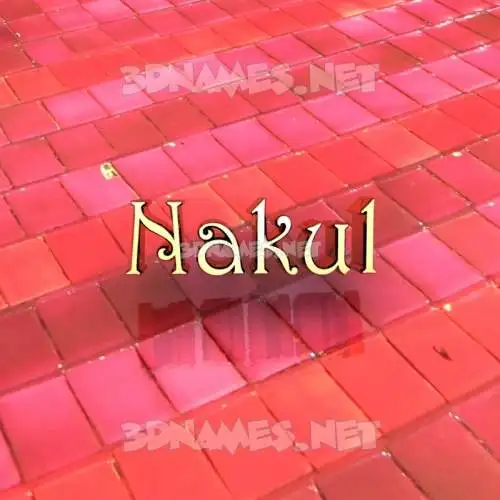 nakul in Red Tiles style - 3D name wallpaper