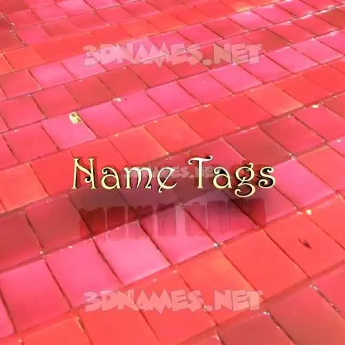 name tags in Red Tiles style - 3D name wallpaper