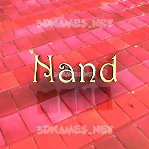 nand in Red Tiles style - 3D name wallpaper