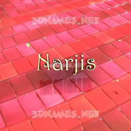 narjis in Red Tiles style - 3D name wallpaper narjis in Red Tiles style - 3D name wallpaper