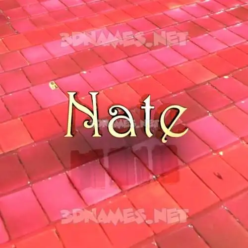 nate in Red Tiles style - 3D name wallpaper
