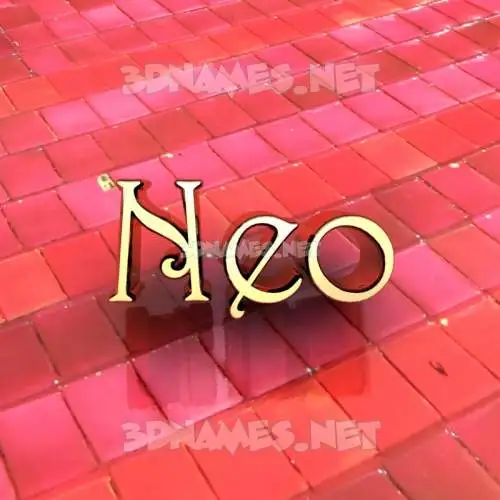 neo in Red Tiles style - 3D name wallpaper neo in Red Tiles style - 3D name wallpaper