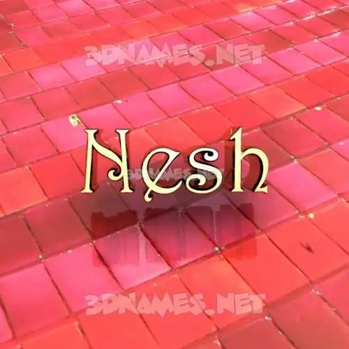 nesh in Red Tiles style - 3D name wallpaper