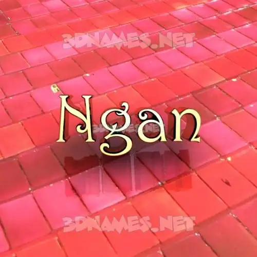 ngan in Red Tiles style - 3D name wallpaper