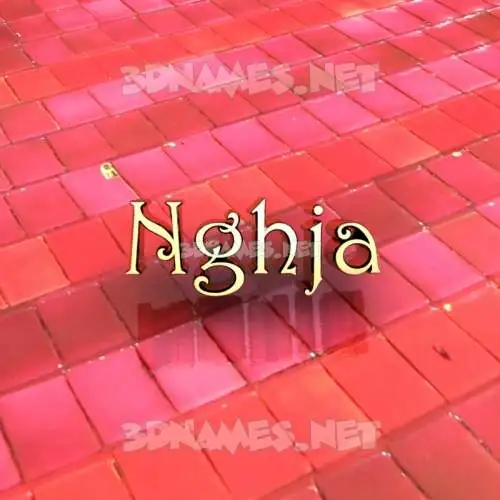 nghja in Red Tiles style - 3D name wallpaper