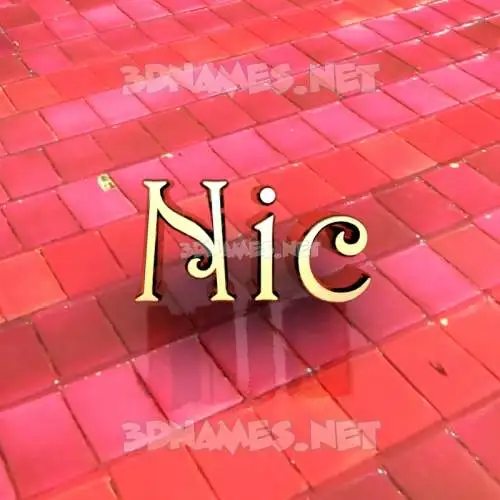 nic in Red Tiles style - 3D name wallpaper nic in Red Tiles style - 3D name wallpaper
