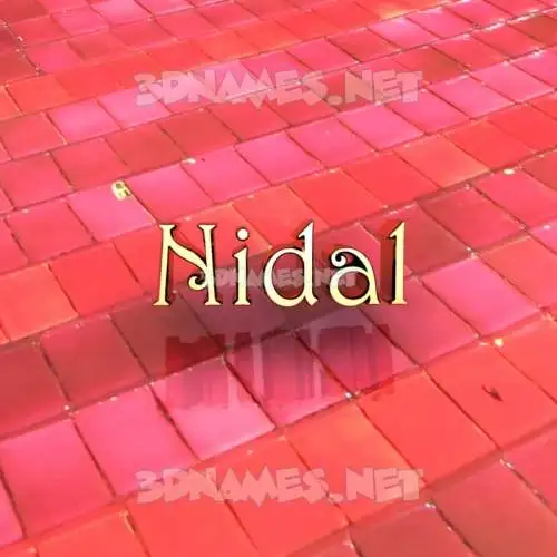 nidal in Red Tiles style - 3D name wallpaper