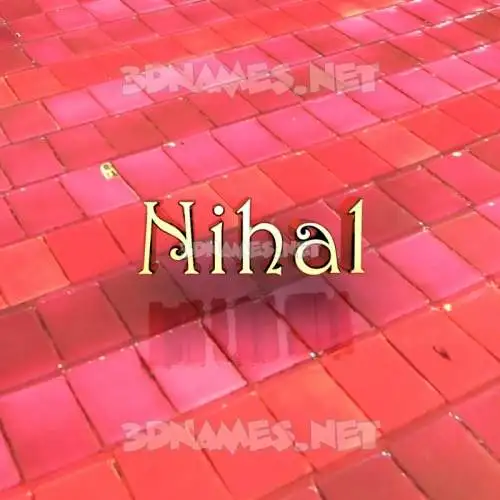 nihal in Red Tiles style - 3D name wallpaper