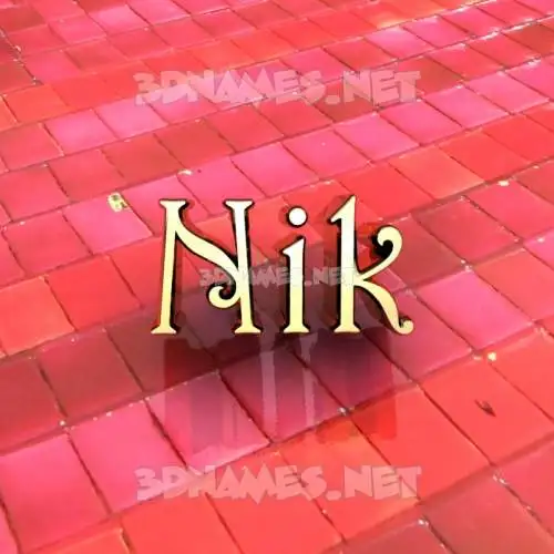 nik in Red Tiles style - 3D name wallpaper nik in Red Tiles style - 3D name wallpaper