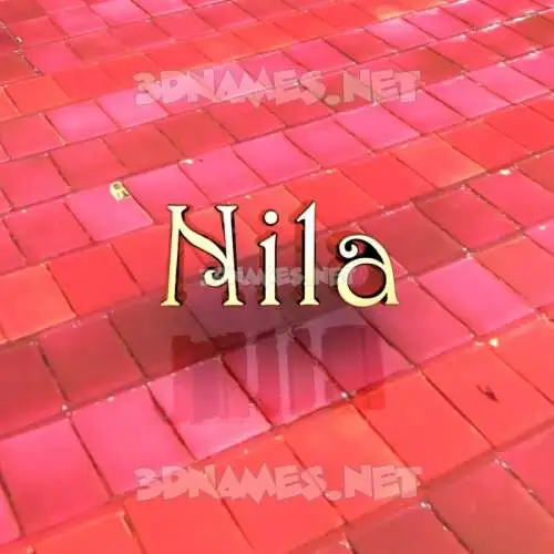 nila in Red Tiles style - 3D name wallpaper