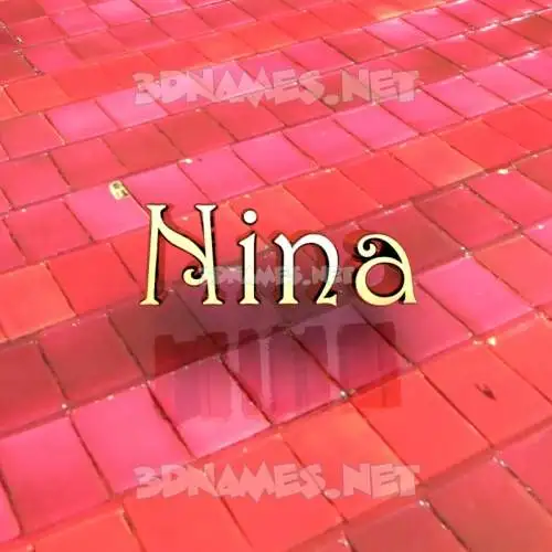 nina in Red Tiles style - 3D name wallpaper