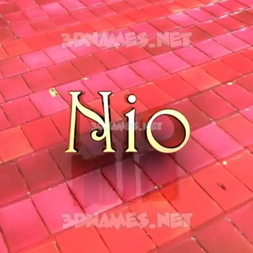 nio in Red Tiles style - 3D name wallpaper nio in Red Tiles style - 3D name wallpaper