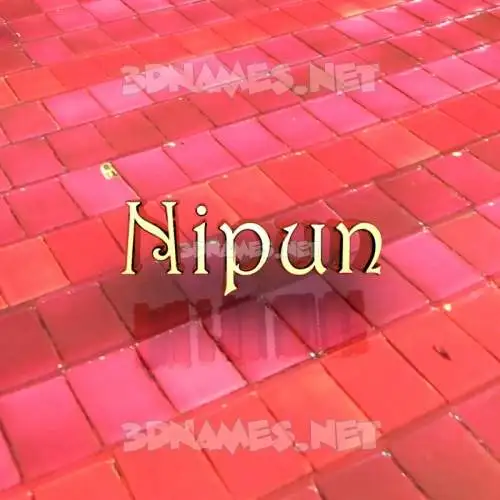 nipun in Red Tiles style - 3D name wallpaper