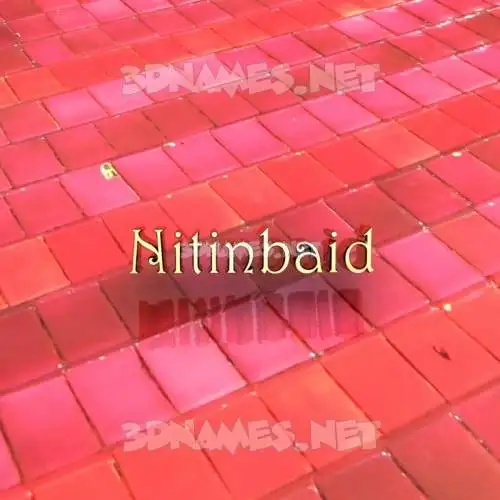 nitinbaid in Red Tiles style - 3D name wallpaper