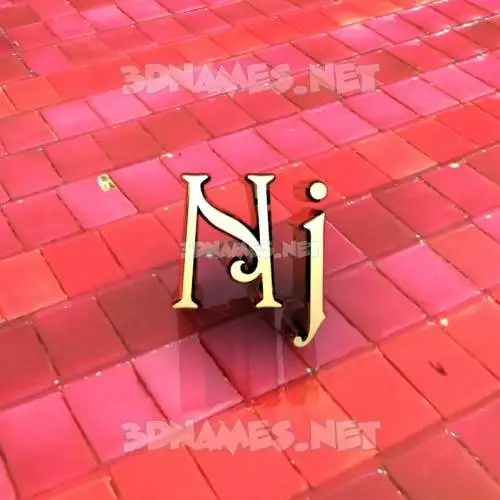 nj in Red Tiles style - 3D name wallpaper nj in Red Tiles style - 3D name wallpaper