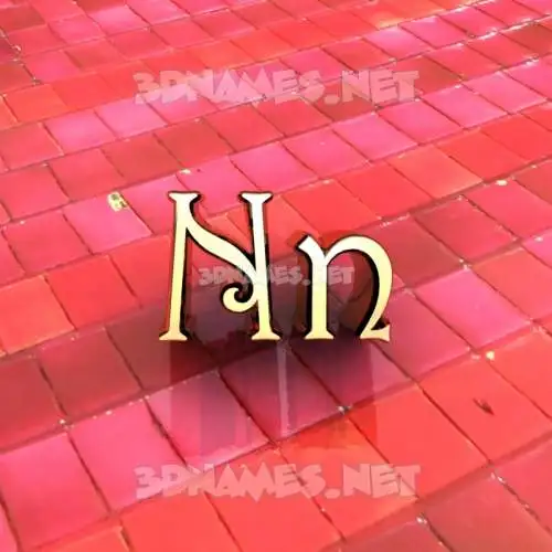 nn in Red Tiles style - 3D name wallpaper