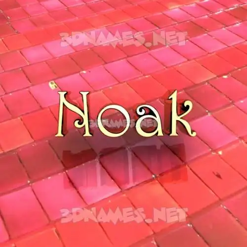 noak in Red Tiles style - 3D name wallpaper