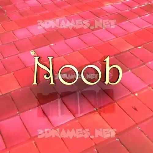 noob in Red Tiles style - 3D name wallpaper