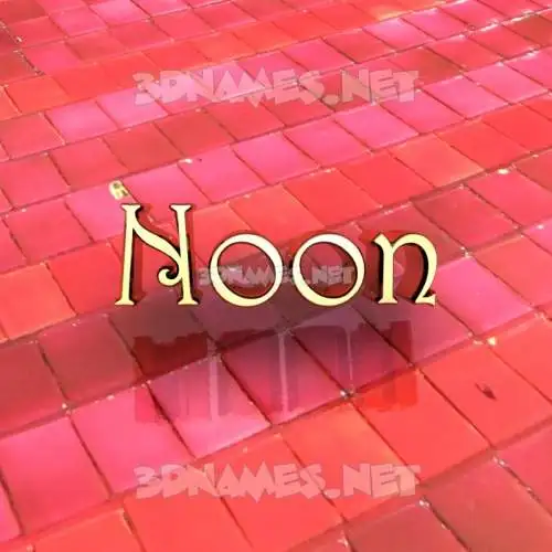 noon in Red Tiles style - 3D name wallpaper noon in Red Tiles style - 3D name wallpaper