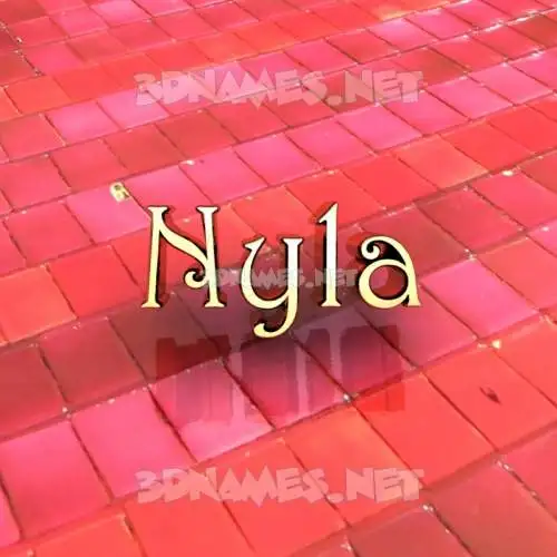 nyla in Red Tiles style - 3D name wallpaper