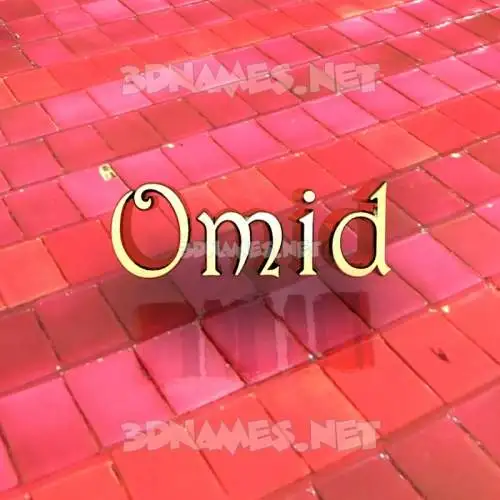 omid in Red Tiles style - 3D name wallpaper