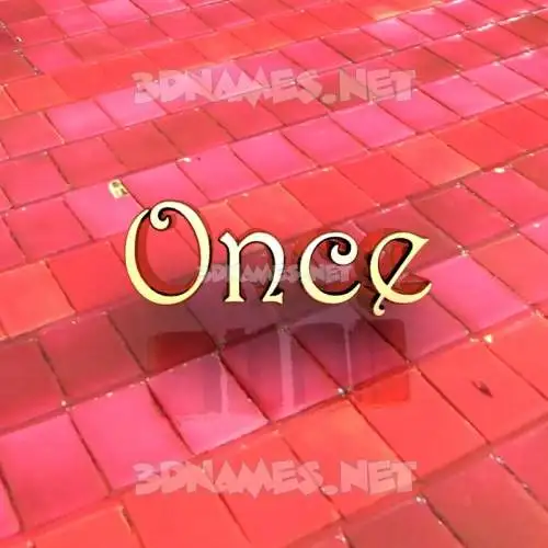 once in Red Tiles style - 3D name wallpaper once in Red Tiles style - 3D name wallpaper