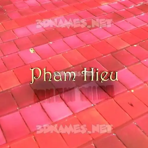 pham hieu in Red Tiles style - 3D name wallpaper