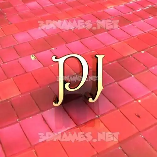 pj in Red Tiles style - 3D name wallpaper pj in Red Tiles style - 3D name wallpaper