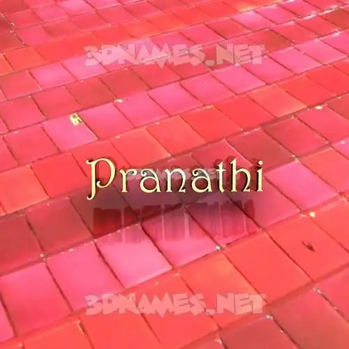 pranathi in Red Tiles style - 3D name wallpaper