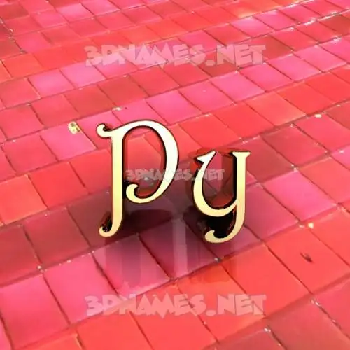 py in Red Tiles style - 3D name wallpaper