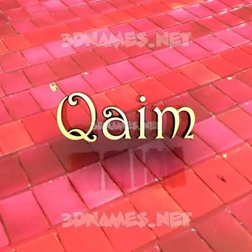qaim in Red Tiles style - 3D name wallpaper