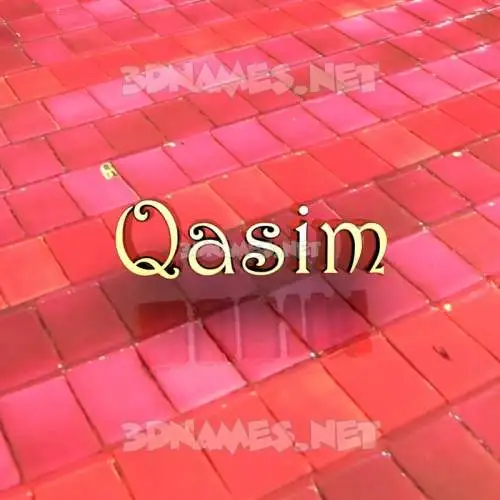 qasim in Red Tiles style - 3D name wallpaper